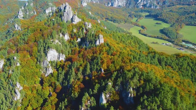 Aerial View of Sulovske Skaly, Slovakia &ndash; Rocks, Forest, and Drone Footage