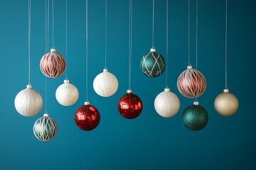 christmas balls hanging on a tree
