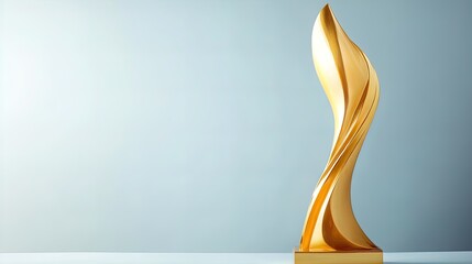 Elegant Large Golden Trophy on White Background: A Symbol of Achievement Perfect for Sports Room Decor and Inspirational Posters