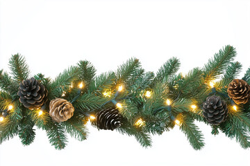 christmas tree branches and cones