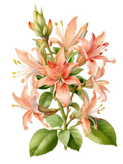 Fototapeta premium Honeysuckle Watercolor Flower Nature Art
