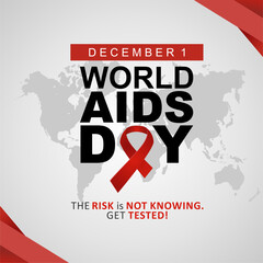 World aids day 2024 social media banner design. December is Aids awareness month background. Best for aids campaign poster, social media, and global warning.