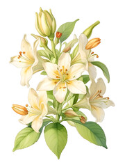 Fototapeta premium Honeysuckle Watercolor Flower Nature Art
