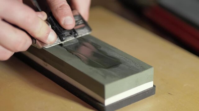 Sharpening chisel using a sharpening stone