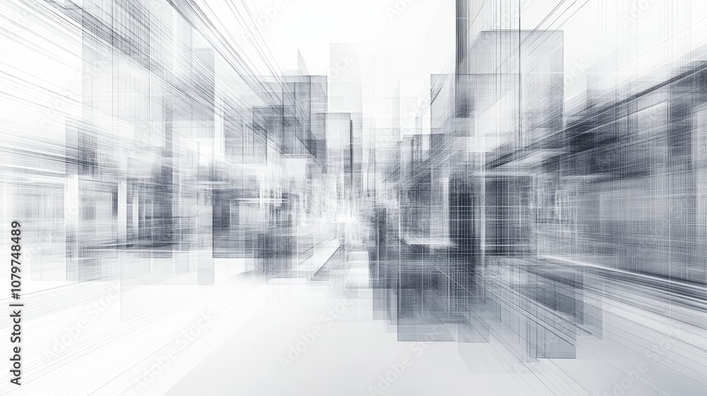 Poster futuristic 3d wireframe grid: abstract geometric shapes with tech-inspired design