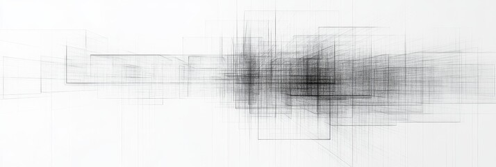 Abstract, interconnected grid lines in a 3D wireframe design
