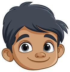 Smiling Cartoon Boy Face