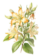 Obraz premium Honeysuckle Watercolor Flower Nature Art