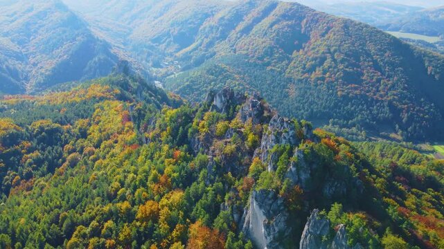 Aerial View of Sulovske Skaly, Slovakia &ndash; Rocks, Forest, and Drone Footage