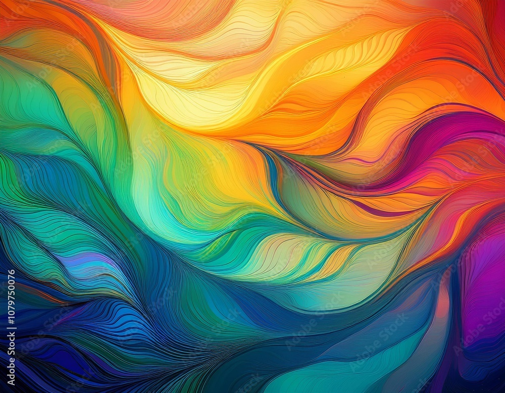 Poster vibrant, swirling lines create a psychedelic, abstract design with dynamic movement