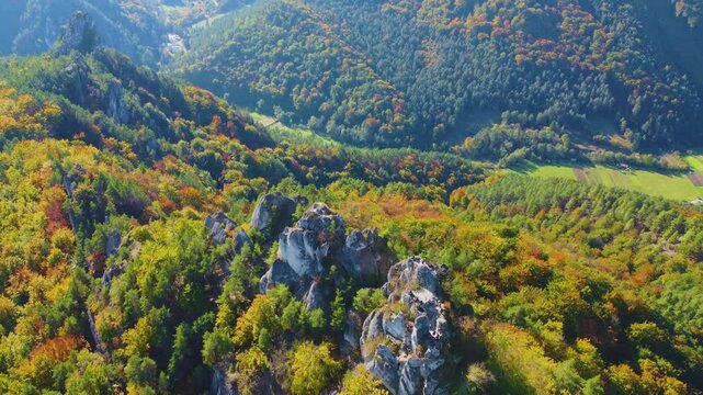 Aerial View of Sulovske Skaly, Slovakia &ndash; Rocks, Forest, and Drone Footage