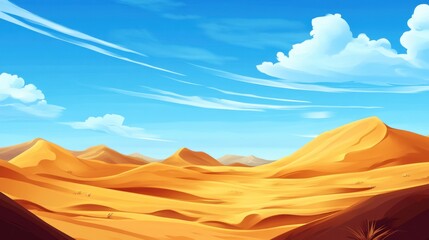 Naklejka premium Desert Landscape Under a Blue Sky