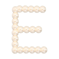 3D E Pearl Font with Elegant Glossy Design