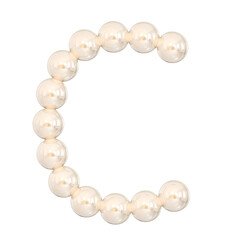 3D C Pearl Font with Elegant Glossy Design