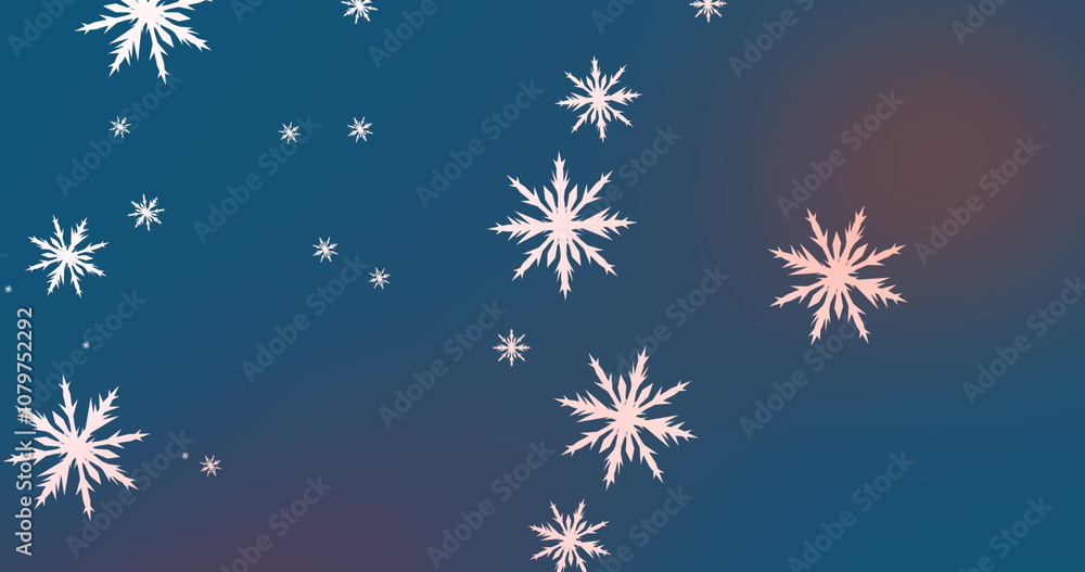 Aufkleber digital image of snowflakes icons falling against copy space on blue gradient background