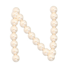 3D N Pearl Font with Elegant Glossy Design