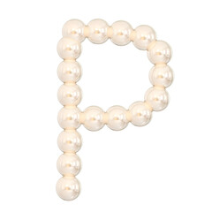 3D P Pearl Font with Elegant Glossy Design