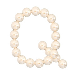 3D Q Pearl Font with Elegant Glossy Design