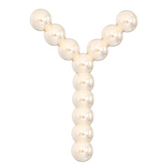 3D Y Pearl Font with Elegant Glossy Design