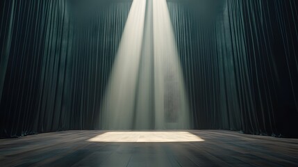 A Stage Illuminated by a Single Spotlight