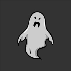 cute halloween ghost cartoon vector