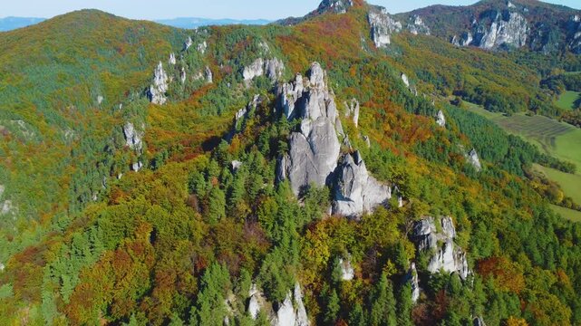 Aerial View of Sulovske Skaly, Slovakia &ndash; Rocks, Forest, and Drone Footage