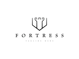 castle fortress security privacy logo design