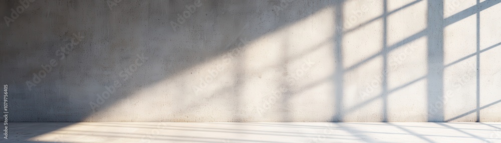 Poster a minimalistic concrete wall with dramatic shadows creating a play between light and shadow.