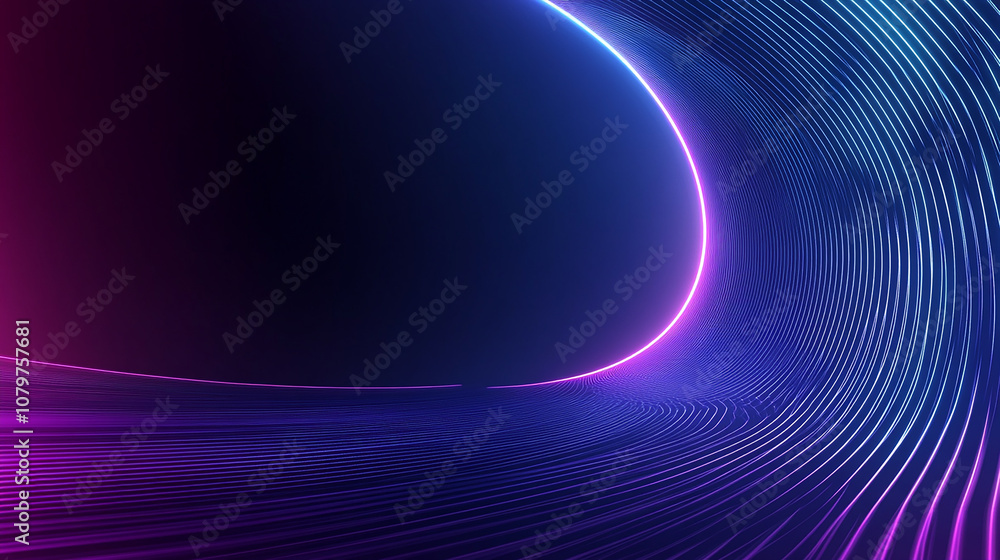 Aufkleber abstract background with glowing neon lines and a futuristic tunnel effect.