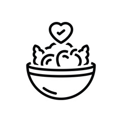 Black line icon for eat healthy