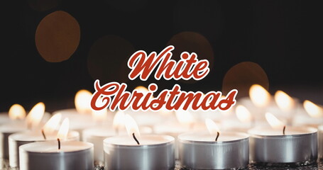 Image of christmas greetings text over tea lights © vectorfusionart