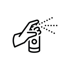 Black line icon for use disinfectant