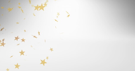 Obraz premium Image of stars decorations on white background, copy space