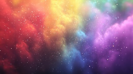 Naklejka premium Abstract Colorful Nebula with Sparkles.