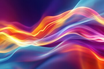 Obraz premium Surging energy waves with fluid motion, bright hues, and rhythmic patterns, perfect for modern artwork and futuristic designs, visually mesmerizing and energetic effect