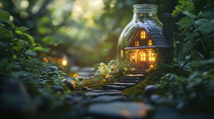 Enchanted Glass Bottle House