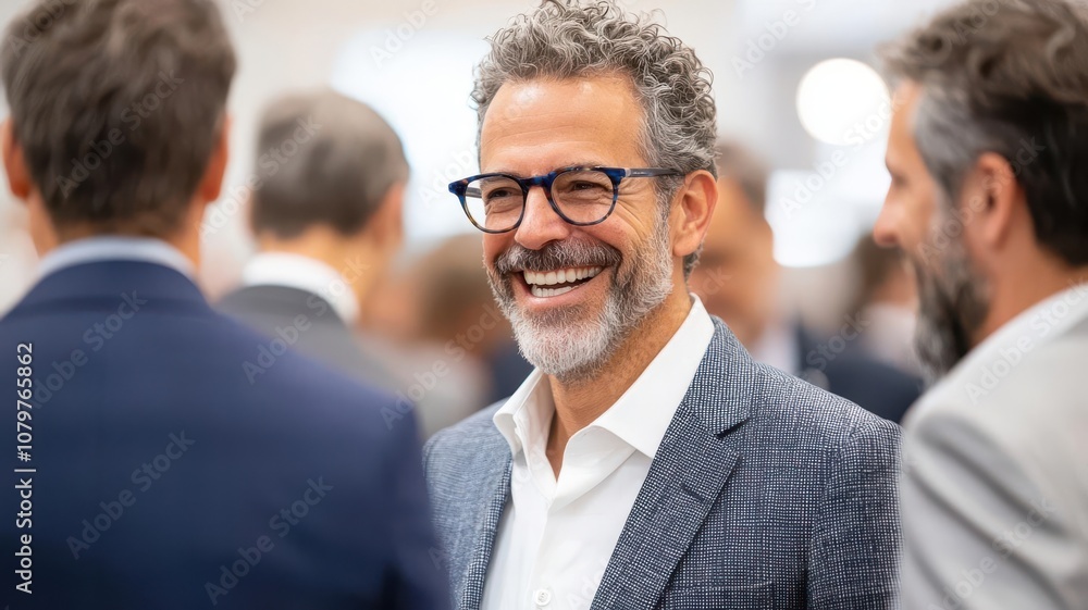 Poster business mindset concept business mindset concept business leader at a networking event, actively en
