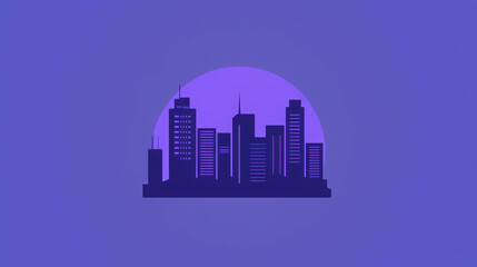 Fototapeta premium Futuristic Cyberpunk Cityscape Design Featuring Flat Illustration in Vibrant Colors with Prominent Urban Elements and a Stunning Background View