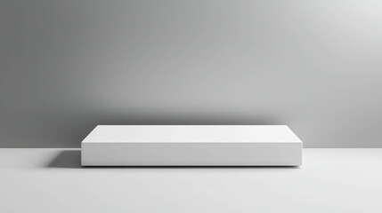 Minimalistic 3D Product Display Stand with Clean Edges Against a Soft Gray Background for Modern Showcases and Product Presentations