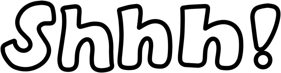 Shh hush gesture text english