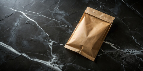 Kraft paper pouch with a natural, eco-friendly appearance, suitable for packaging organic products and sustainable branding needs.