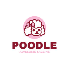 Vector Logo Illustration Poodle Mascot Cartoon Style