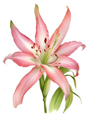 Fototapeta premium Hybrid Crinum Watercolor Flower Nature Art