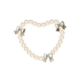 3D Heart Shape Retro Chrome Y2K Elements with Futuristic Design
