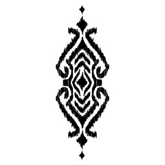 Ikat ethnic pattern art. American, Mexican style. White background. Aztec tribal ornament print. Design for fabric, clothing, textile, logo, symbol.