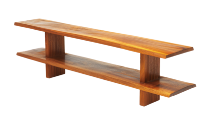 Display shelf or bookcase on white transparent background