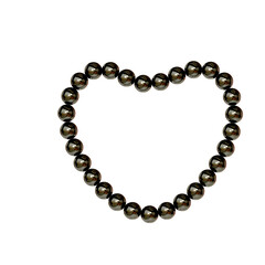 3D Heart Shape Retro Chrome Y2K Elements with Futuristic Design