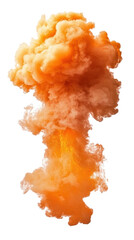 A fiery explosion with intense orange flames and billowing smoke clouds