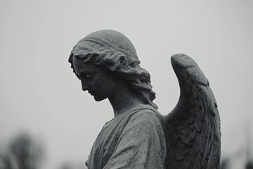 Angel Statue in a Graveyard