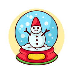 Snowglobe with Snowman inside Icon